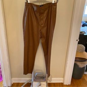 Zara faux leather ankle zip pants